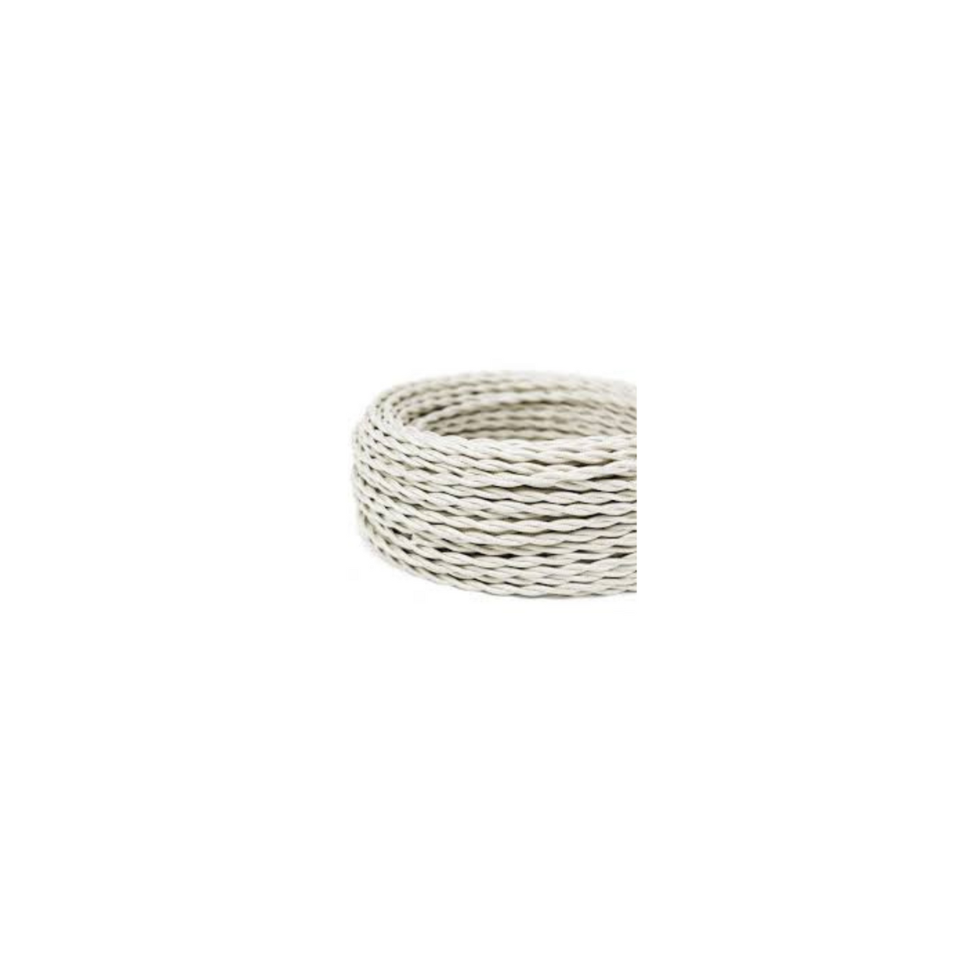 Cavo in pvc sotto treccia tessile seta 2x0.75 bianco MT