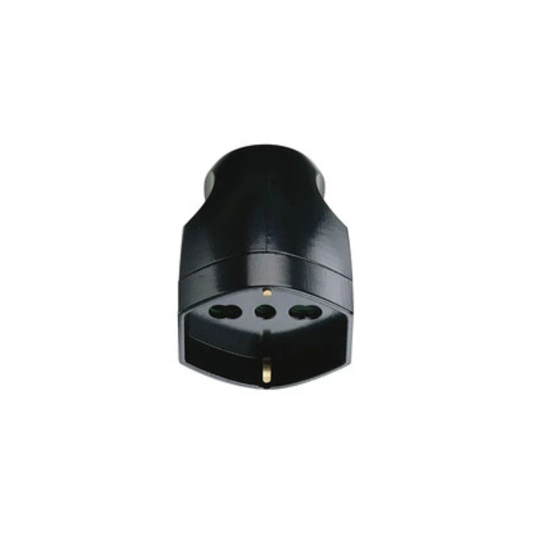 PRESA 2P+T 16A UNIVERSALE ASSIALE NERA