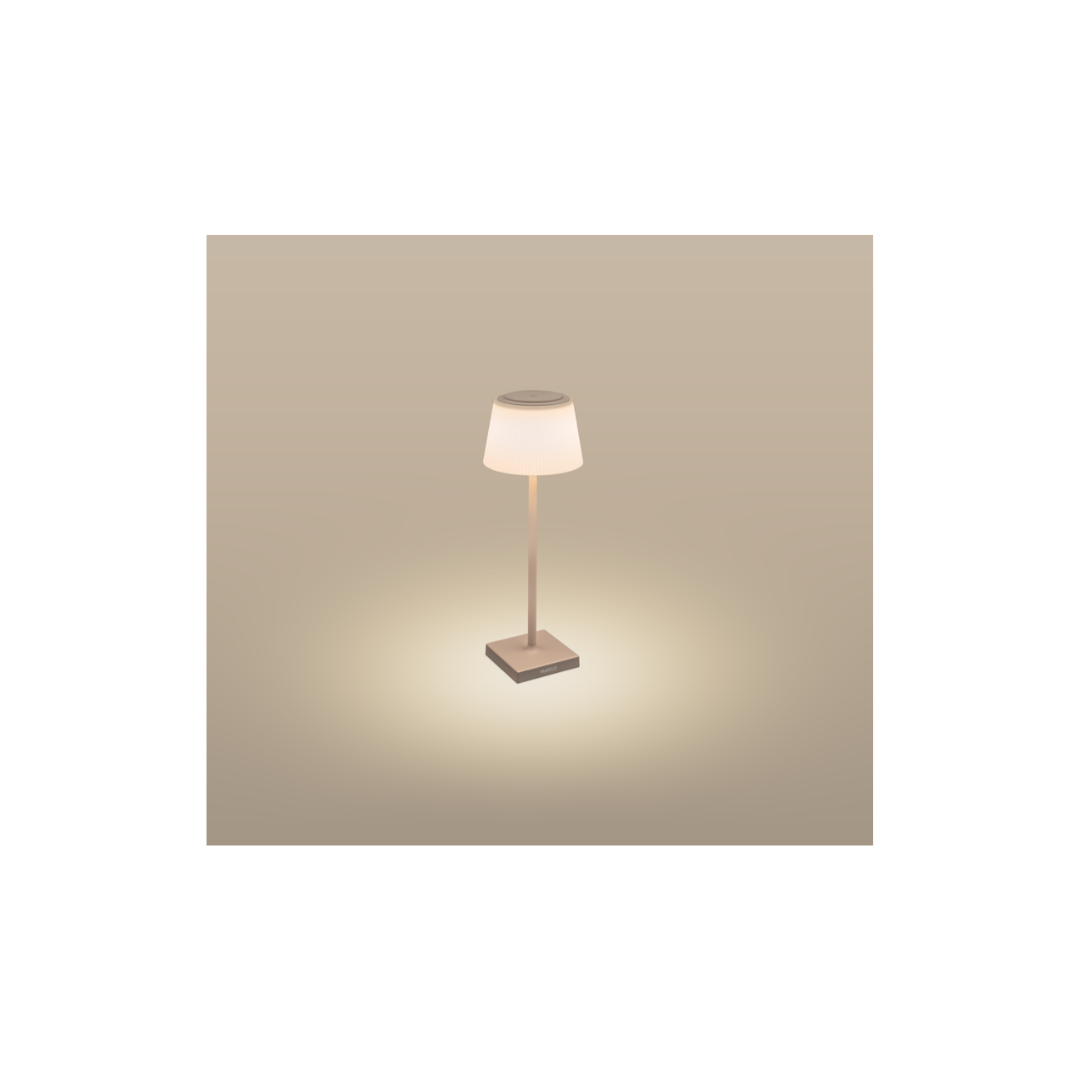 LAMP. DA TAVOLO MARGÒ RICAR. TORTORA 4W - 3000K - 200 Lm - Dimm. - IP54