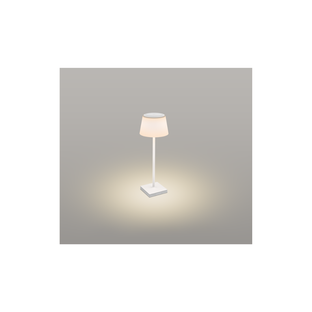 LAMP. DA TAVOLO MARGÒ RICAR. BIANCO 4W - 3000K - 200 Lm - Dimm. - IP54