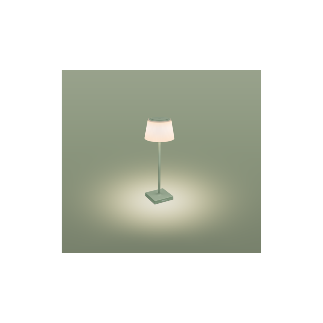 LAMP. DA TAVOLO MARGÒ RICAR. VERDE SALVIA 4W - 3000K - 200 Lm - Dimm. - IP54 -
