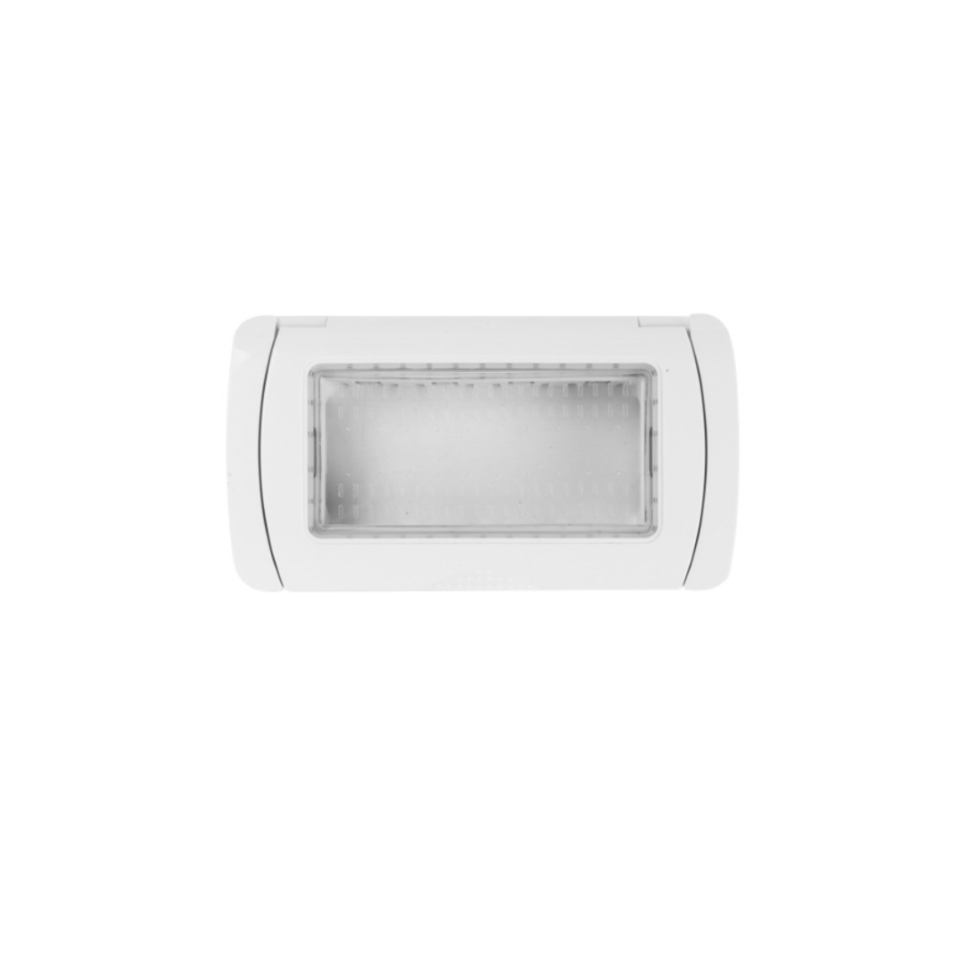 MAPAM Placca Idrobox IP55 GEM 4P Bianco - mod. S6004B - Compatibile con Vimar PLANA