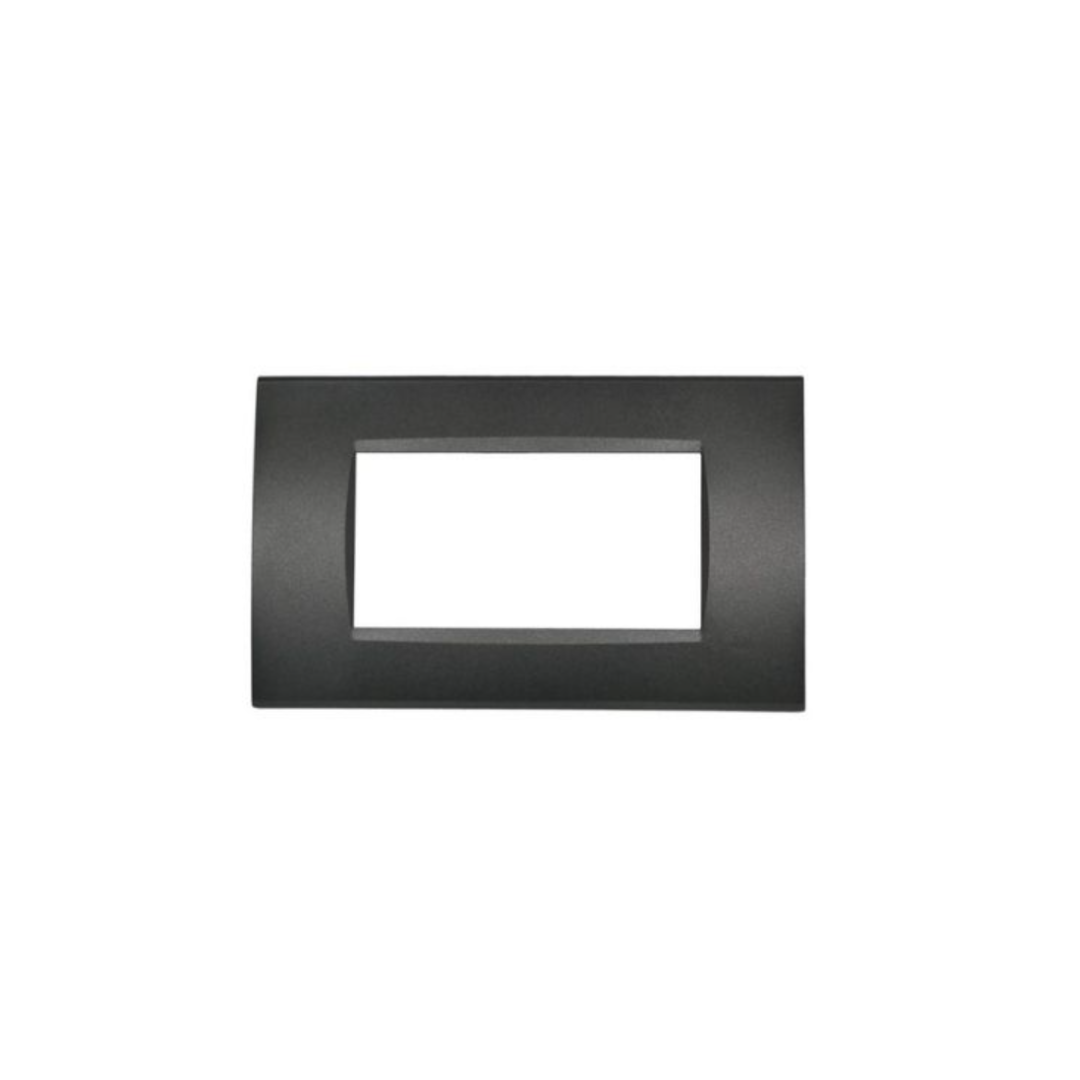 MAPAM 8004-02 - Placca Tecnopolimero ART 4P Nero Compatibile con BTicino LIVING