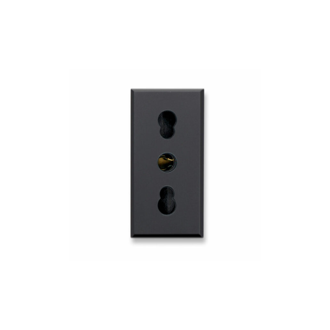 Presa bipasso AVE Tekla S44, colore grigio Tekla, 2P+T 10/16A 250V - - finitura opaca 445006/15TS