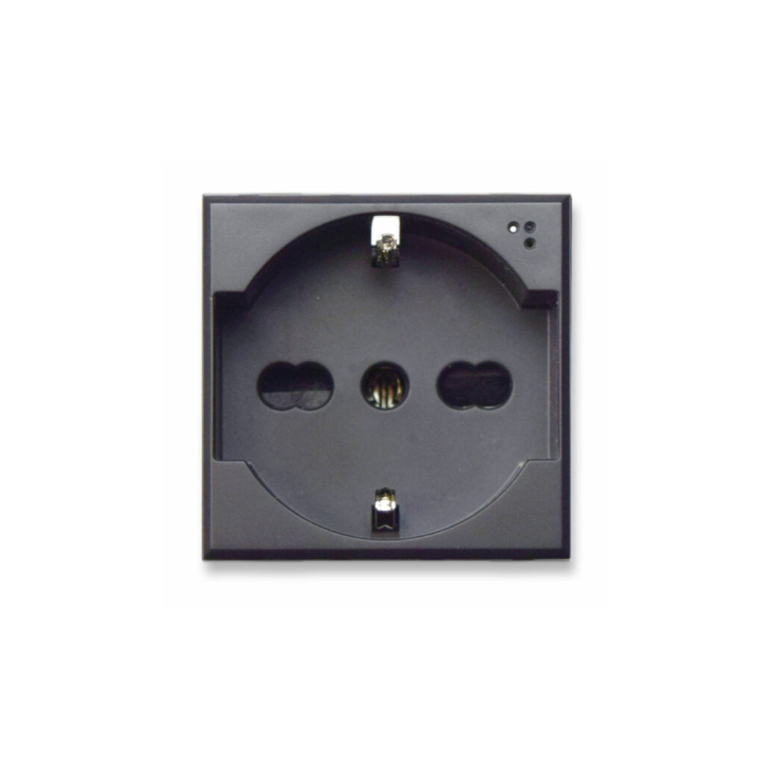 Presa schuko bipasso, Tekla S44, colore grigio Tekla, 2P+T 10/16A 250V - finitura opaca