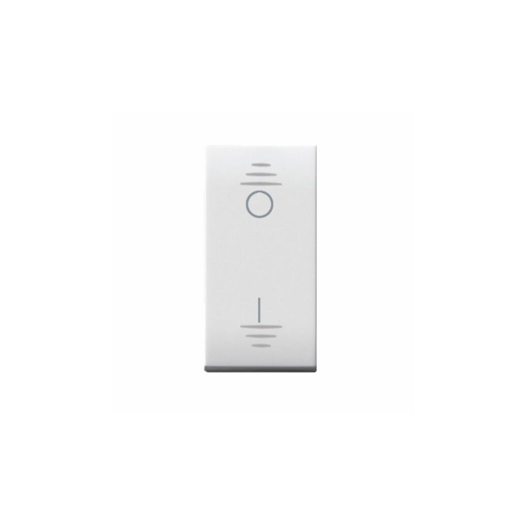 Interruttore bipolare AVE  con gemma, Domus S44, colore RAL 9010, 2P 16AX illuminabile - finitura lucida 441010