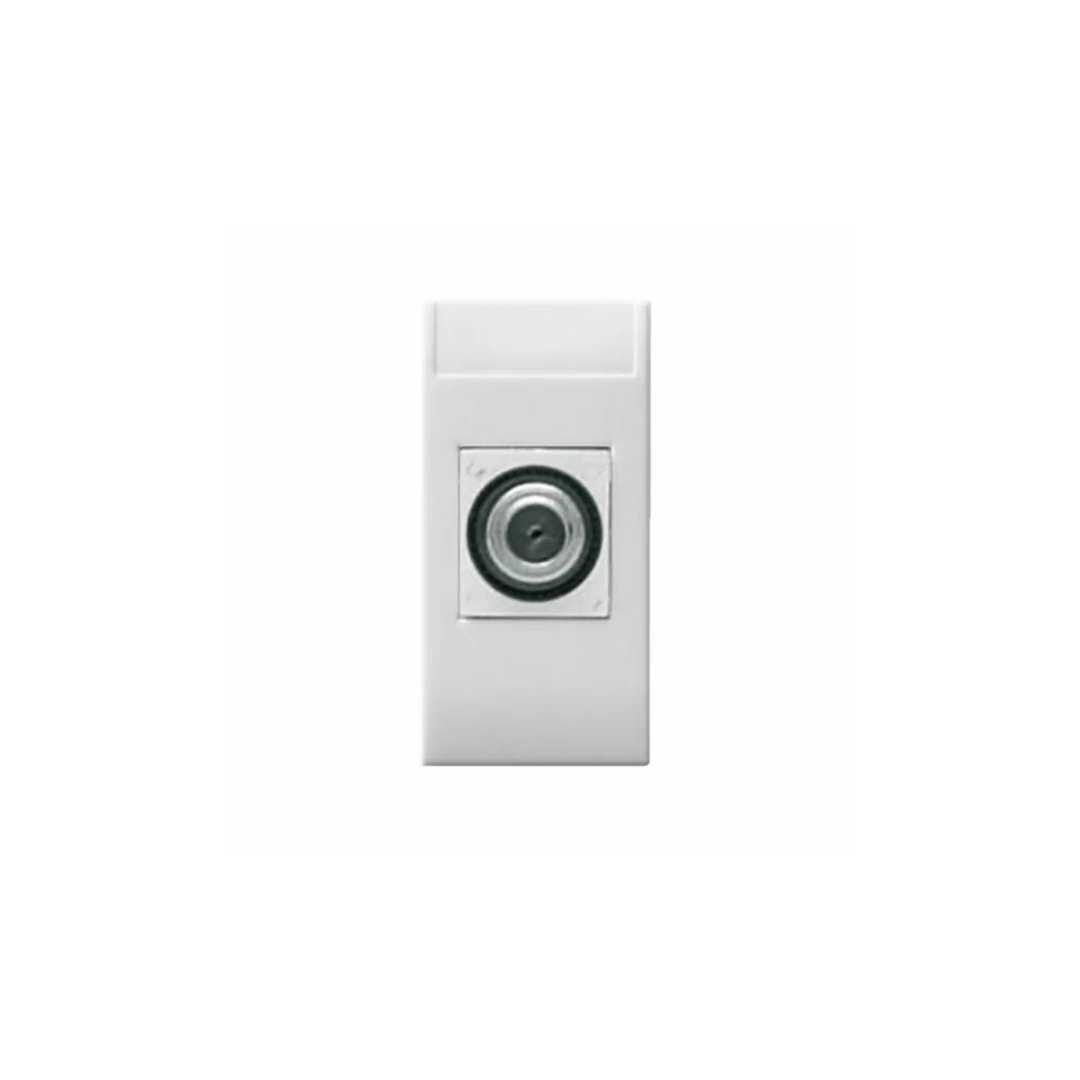 Presa TV/SAT femmina tipo F, Domus S44, colore RAL 9010 -finitura lucida -