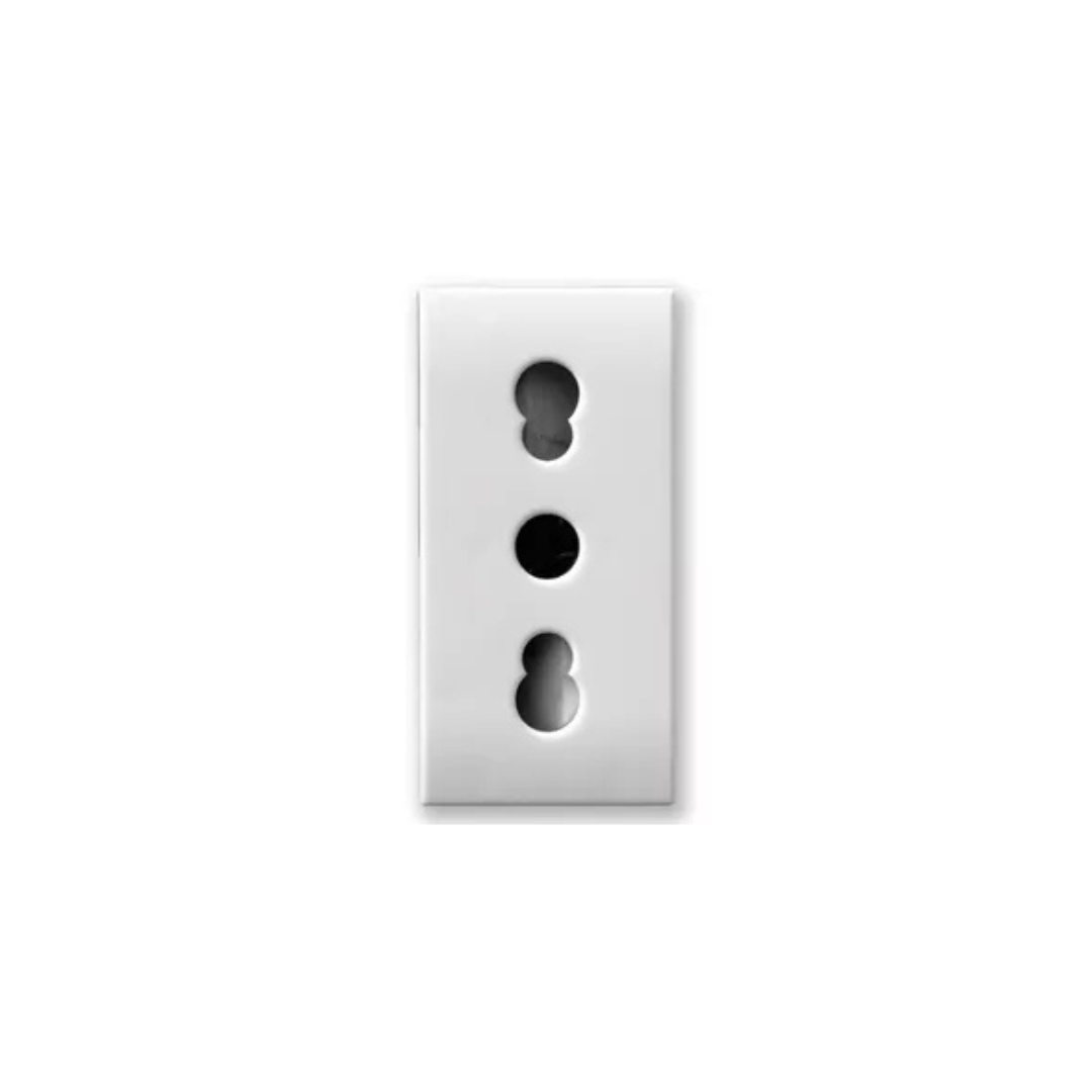 Presa standard italiano, Domus S44, colore RAL 9010,  2P+T 16A 250V - finitura lucida