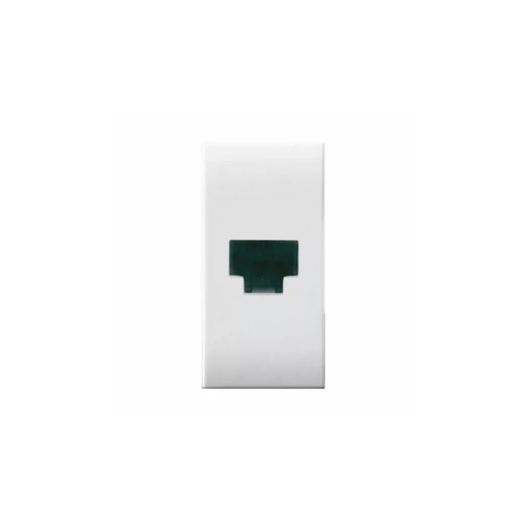 Presa RJ11 morsetti a vite, Domus S44 colore RAL 9010 - finitura lucida