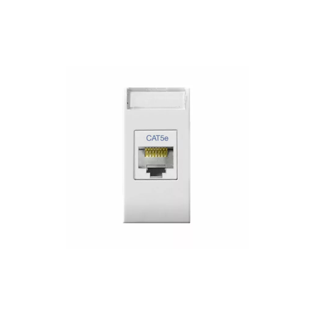 Presa RJ45 CAT5E UTP - non schermata - Domus S44 colore RAL 9010 - finitura lucida -