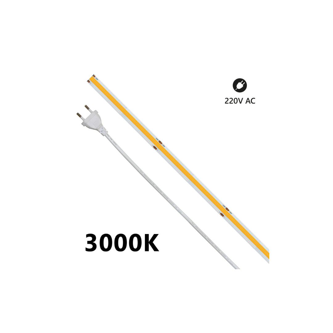 Striscia LEDCOB 20m 3000K 220V 14W/m 1200lm/m