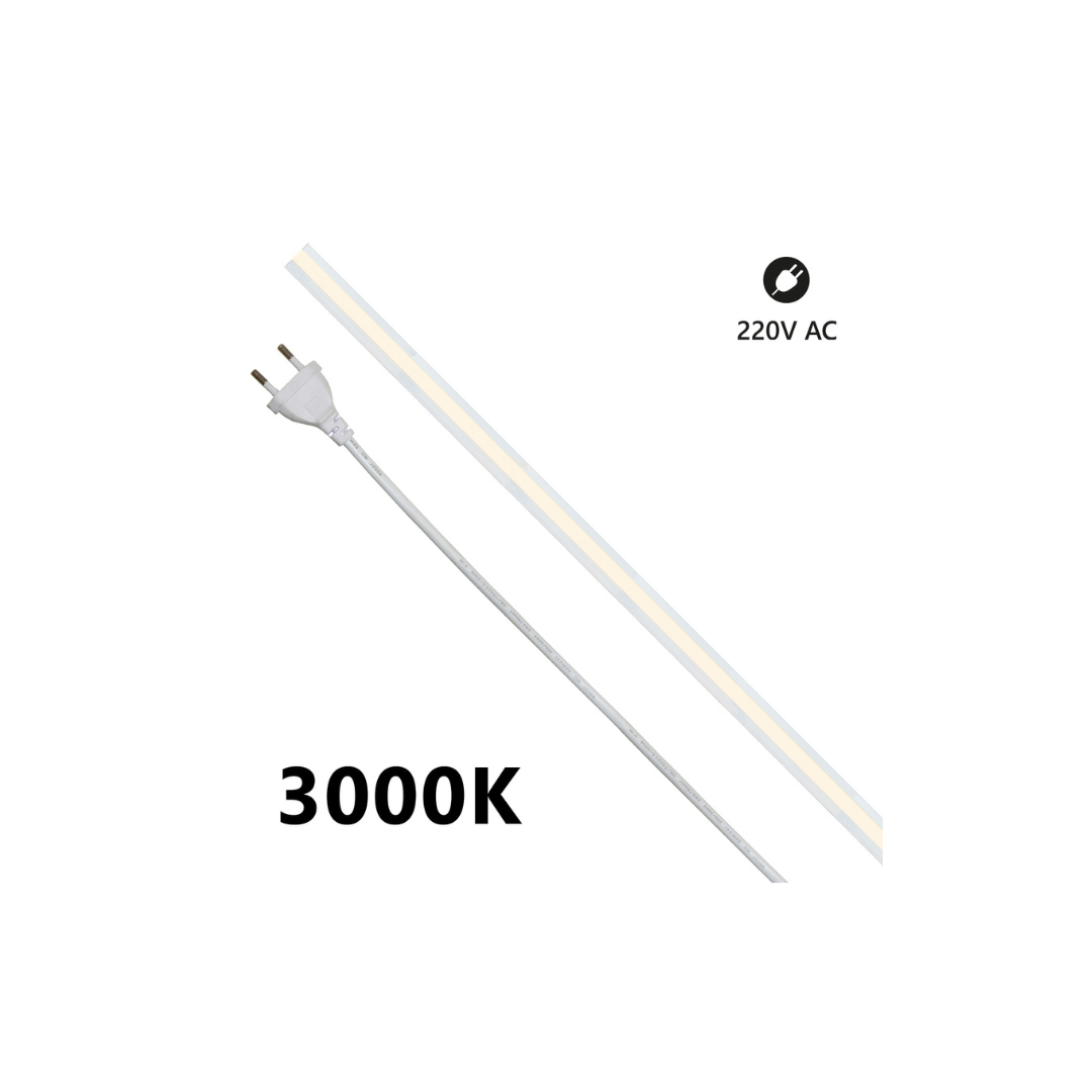Striscia LED COB MILKY 5m 3000K 220V 1080lm/m