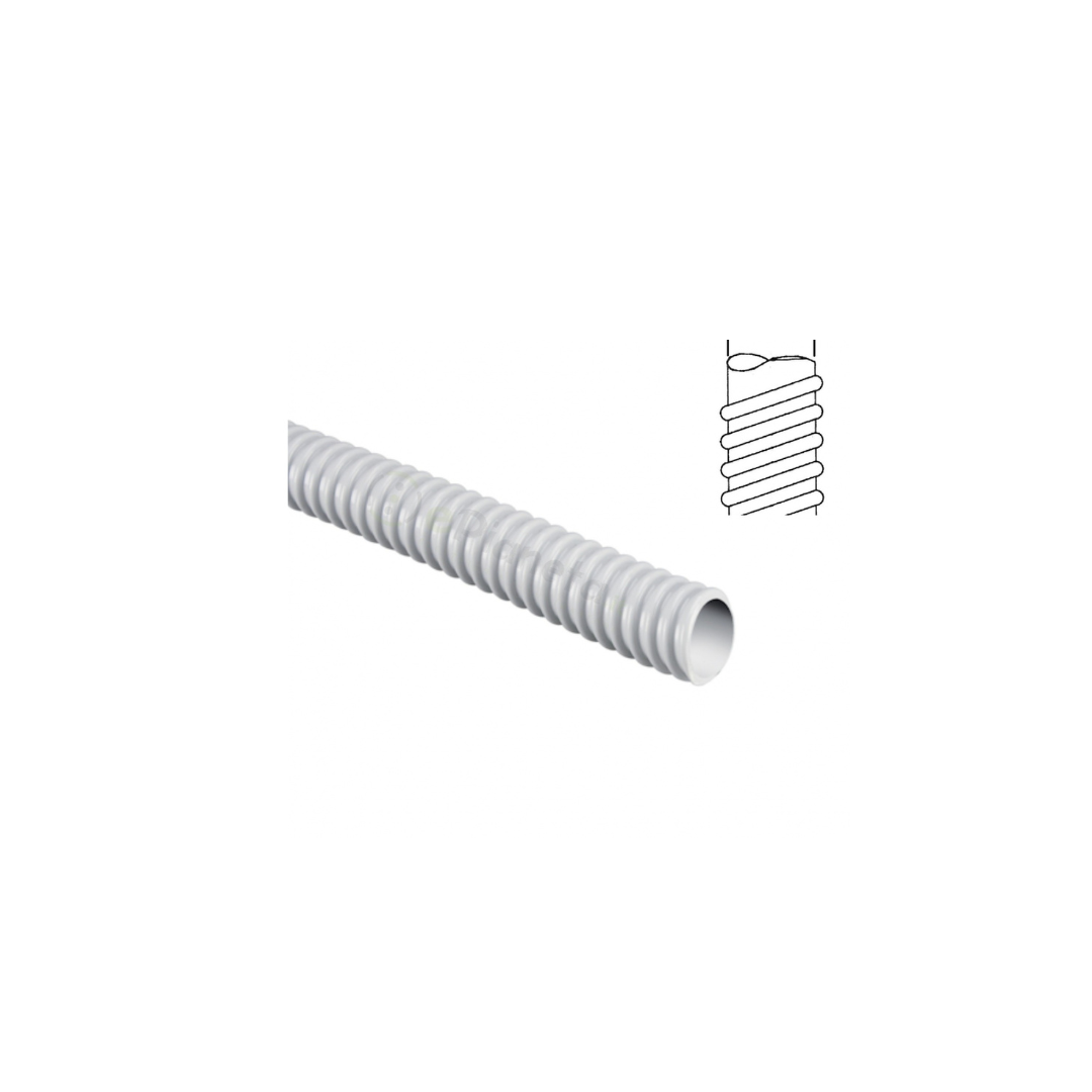 Guaina Spiralata Flessibile in PVC Grigia 14mm  MT