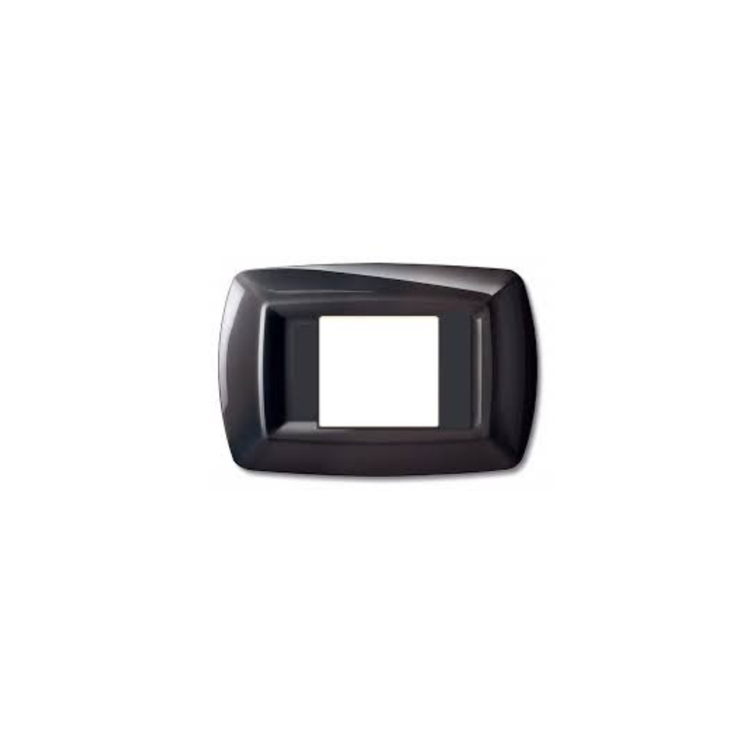 Placca serie tondo 1 posto unel centrale nero  ecl2599n compatibile Magic