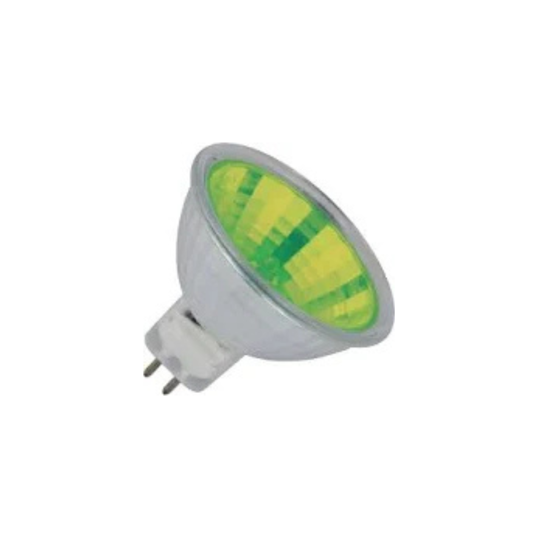 Lampadina alogena dicroica 12v MR16 50w verde