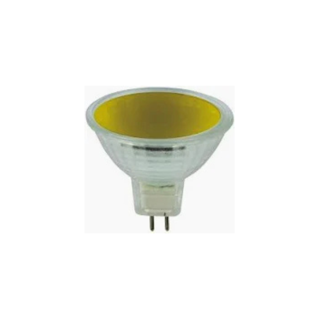 Lampadina alogena dicroica 12v MR16 50w giallo