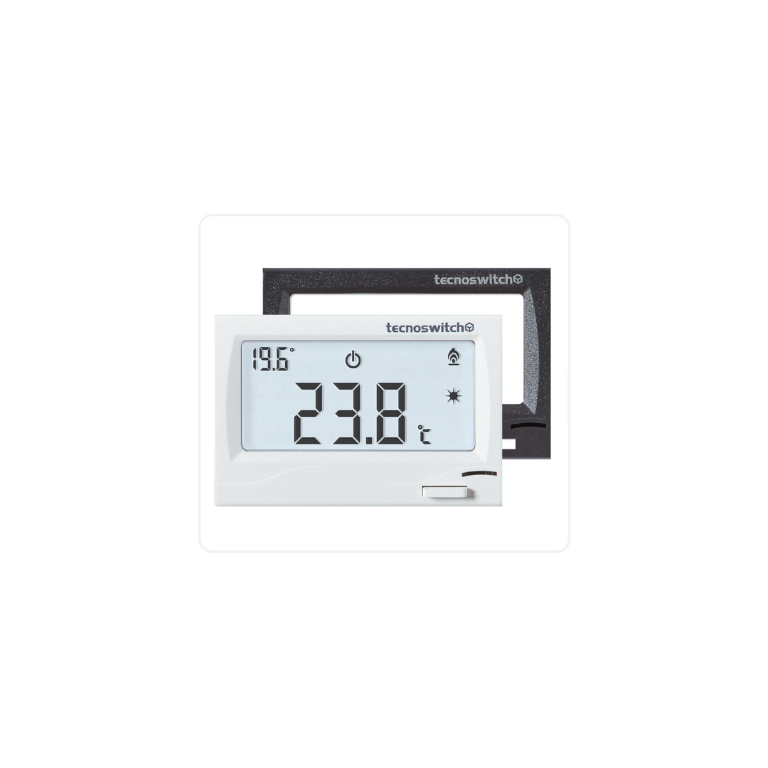 Termostato incasso TECNOSWITCH a batteria, bianco e antracite TE315BG