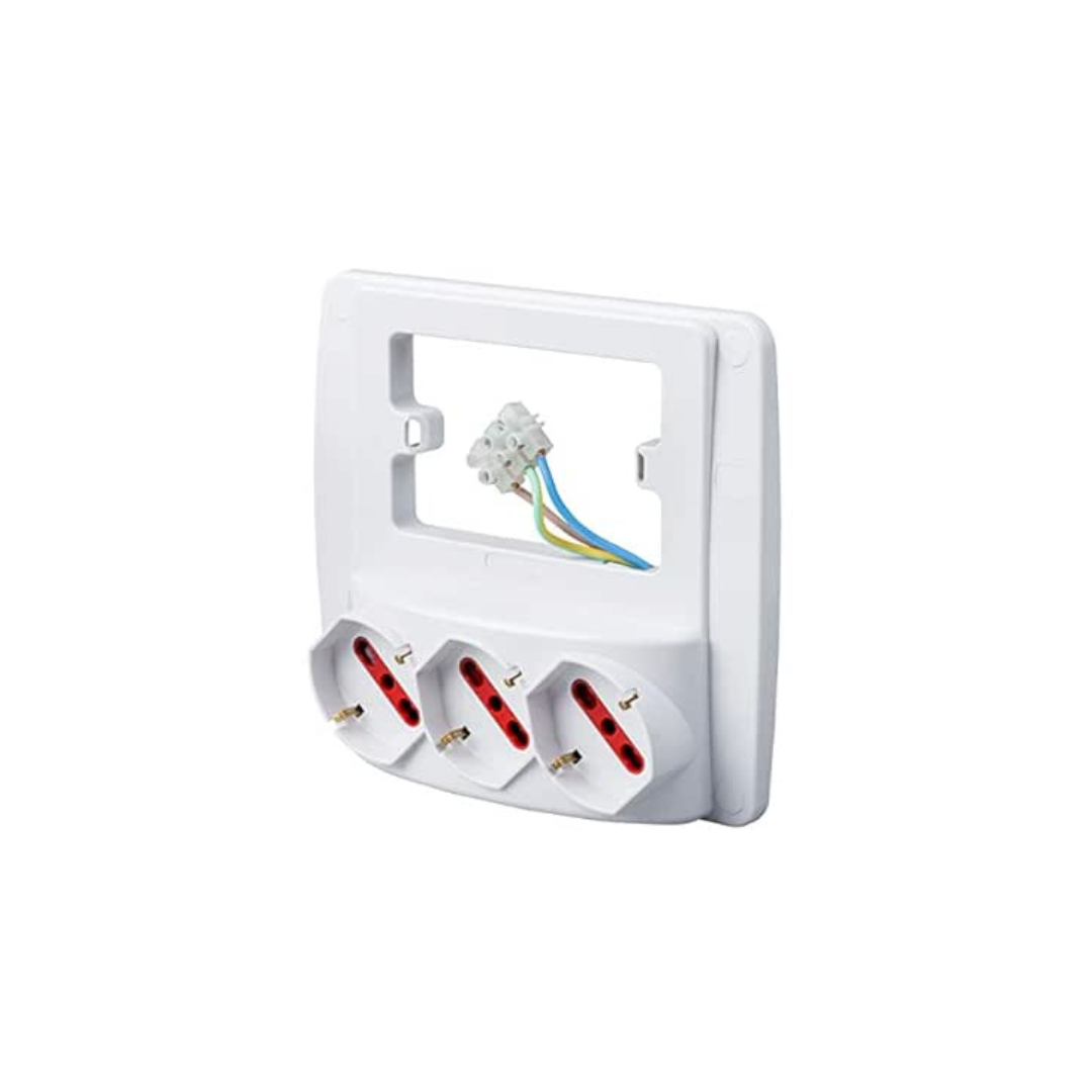 Multipresa da parete ROSI 3universali bianco RS94132