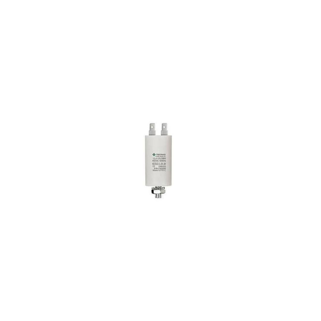 Condensatore permanente per motori elettrici 2µF 450V. Dado M8  TECNID MG8020