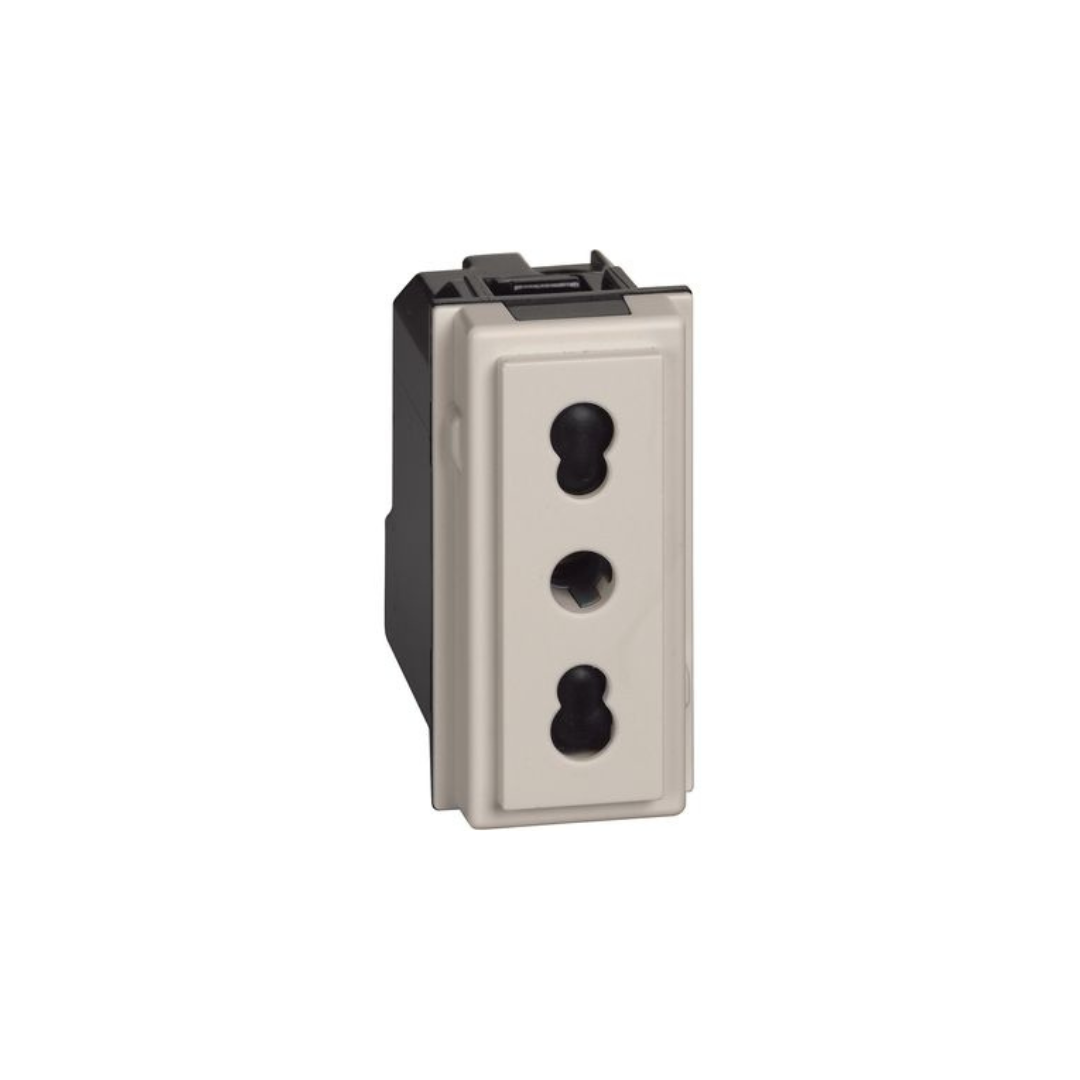 Presa bipasso 2P+T 10/16A 250Vac Bticino LivingNow sabbia KM4180