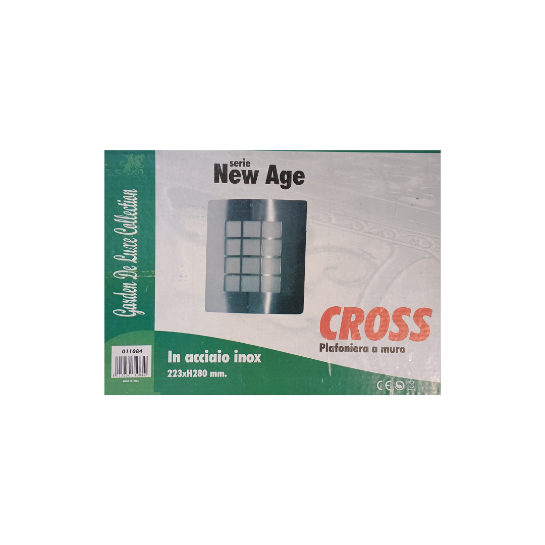 Plafoniera in Acciaio New Age Cross da Parete/Esterno – Design Moderno IP44 | Modello 011084