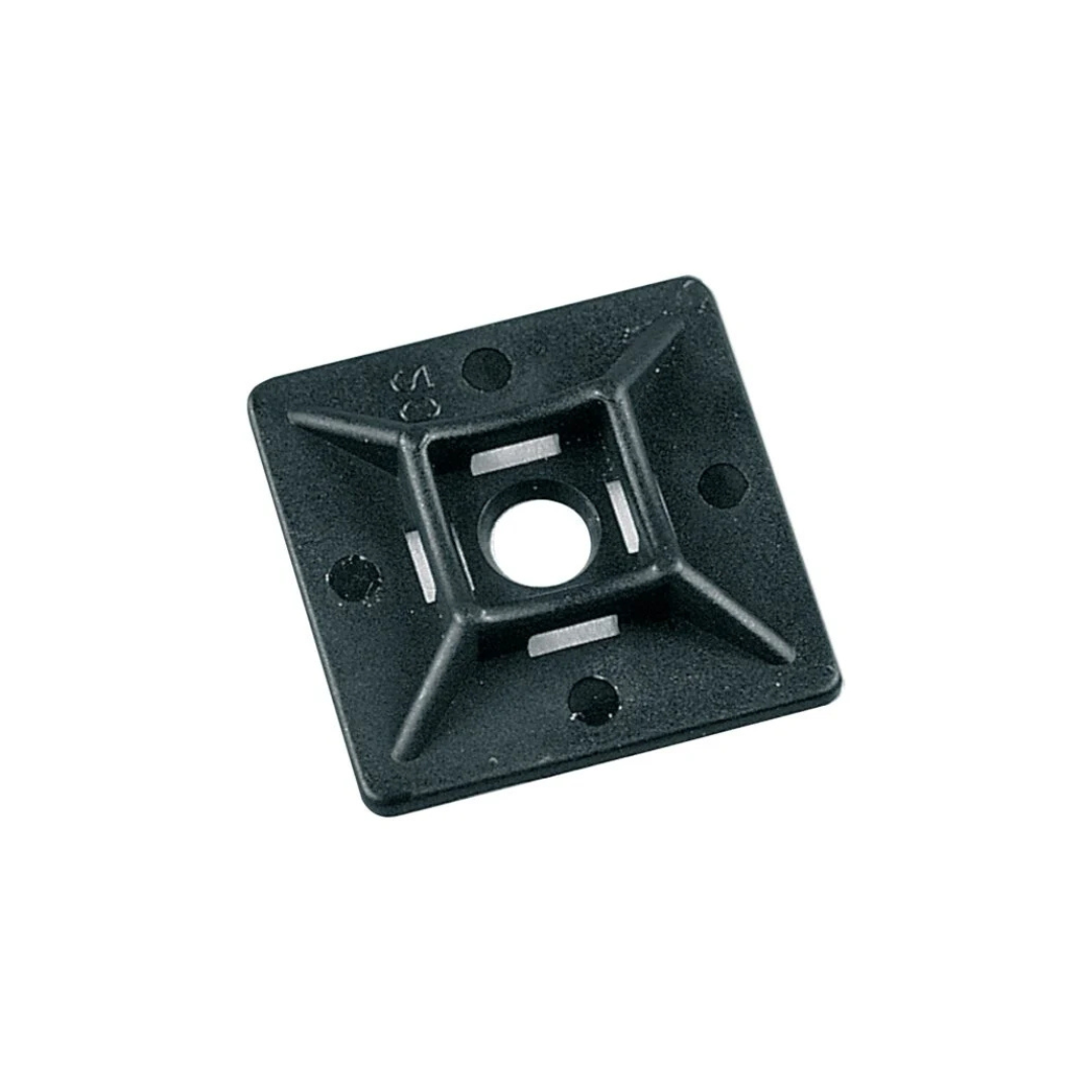 Base Bidirezionale Adesiva 19×19 mm Nera – Supporto Autoadesivo per Fissaggio | EC84036