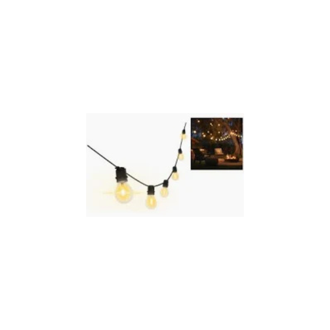 Filo Luci LED Esterno Fiesta Nero | Catena Luminosa IP44 E27 6w 500lm