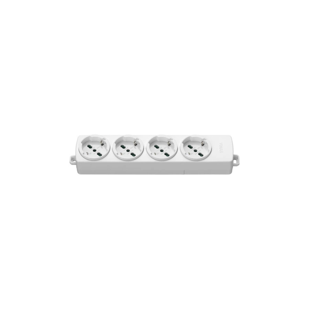 Presa Multipla 4 Universale Senza Cavo Bianco Vimar 01291.NC.B -