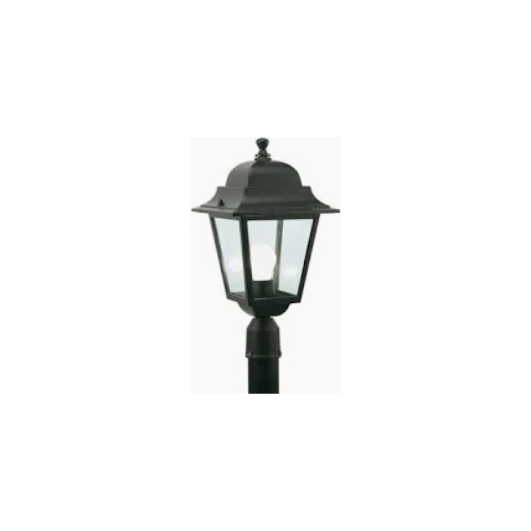 Lampada Testa Palo Sovil 401/06 Nera – Attacco E27 per Manicotto Ø60 mm, Linea Quadrata