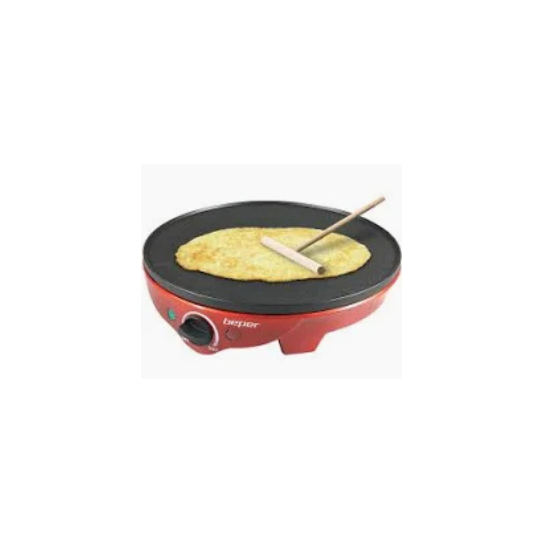Crepiera Elettrica Beper BT.700Y – 1300 W con Piastra 30 cm per Crêpes, Pancake e Piadine