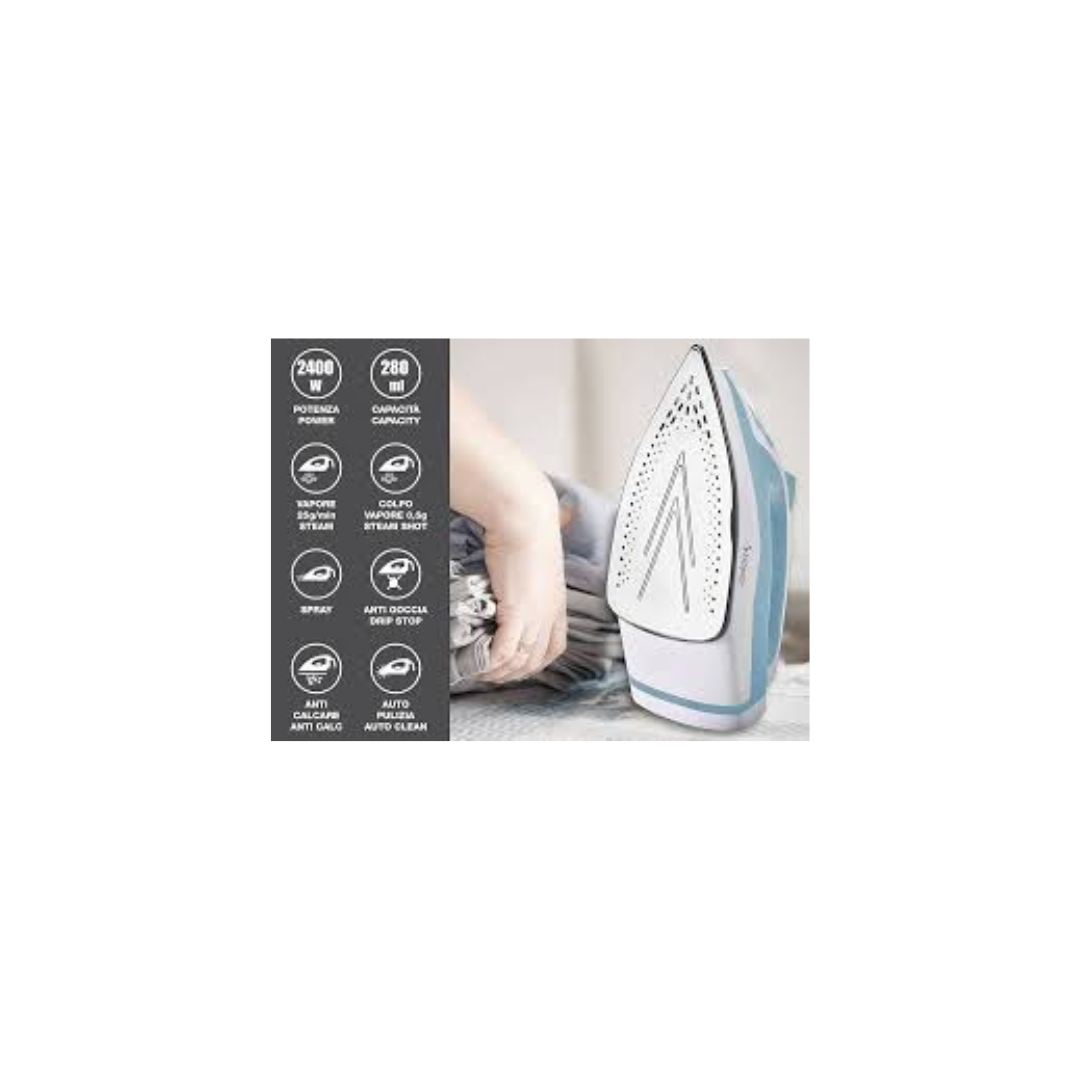 Ferro da Stiro Beper P204FER002 2400 W – Piastra Acciaio Inox, Anticalcare e Vapore Regolabile