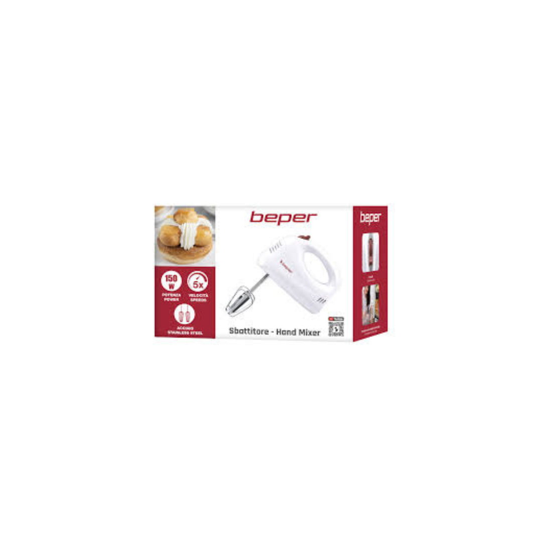 Sbattitore Elettrico Beper BP.300H 150 W – Fruste in Acciaio Inox per Impasti e Crema
