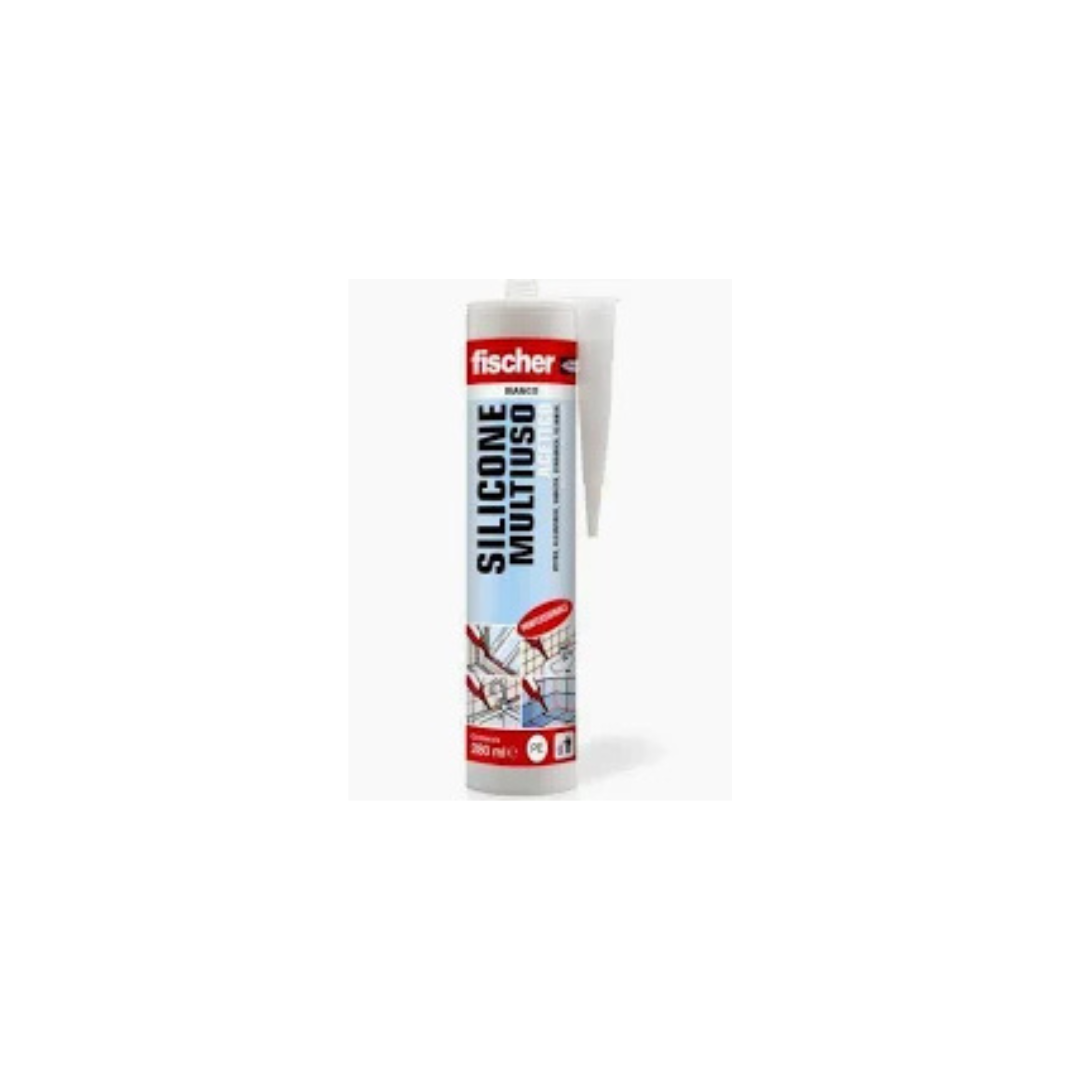 Silicone Acetico Fischer 507189 Bianco 280 ml – Sigillante per Sanitari, Bagni e Cucine