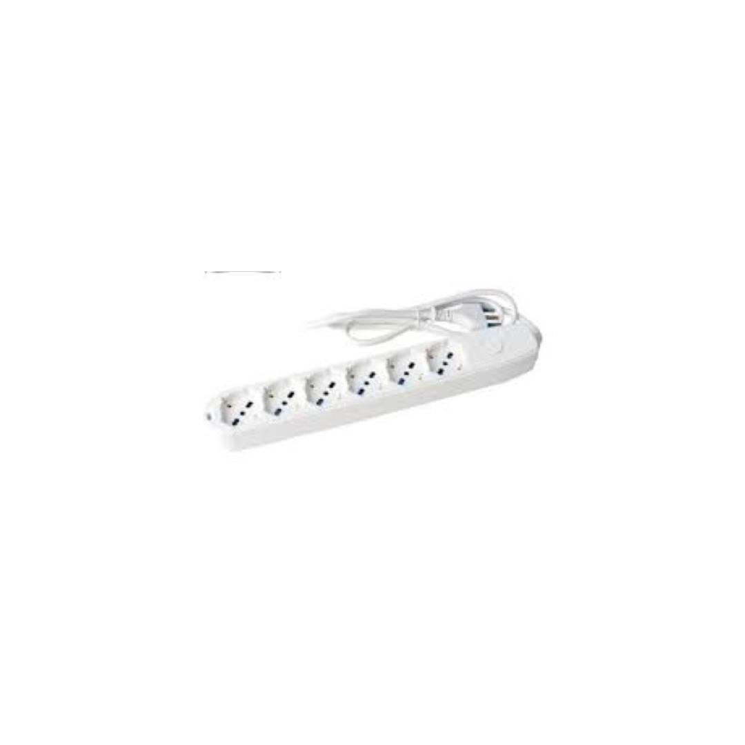 Multipresa ECOVA 30081X 6 Prese Universali Bipasso Schuko Bianca – Ciabatta Elettrica 10/16A
