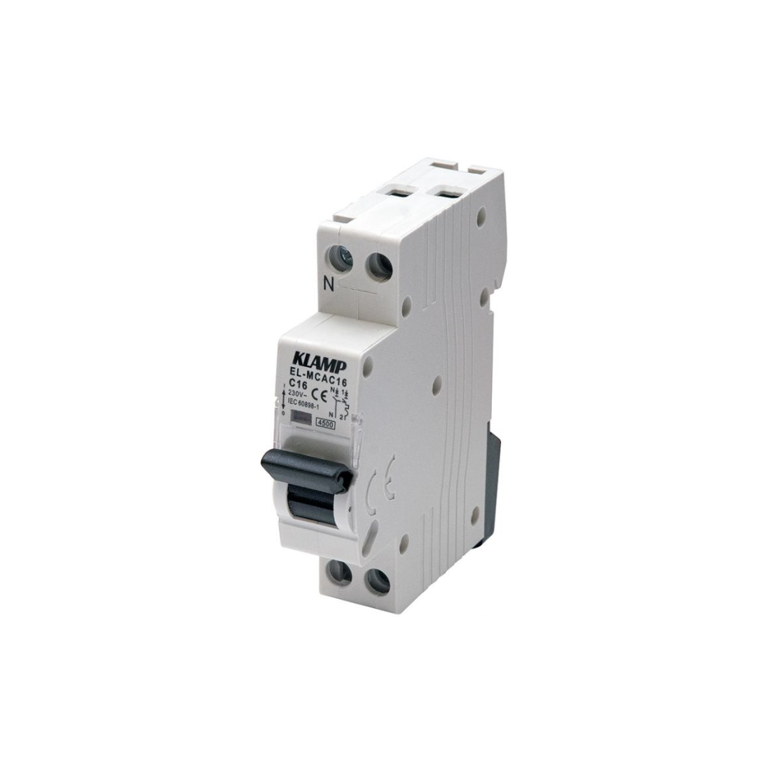 KLAMP MCB 1P+N C10 6kA 230V – Interruttore Magnetotermico 1 Modulo
