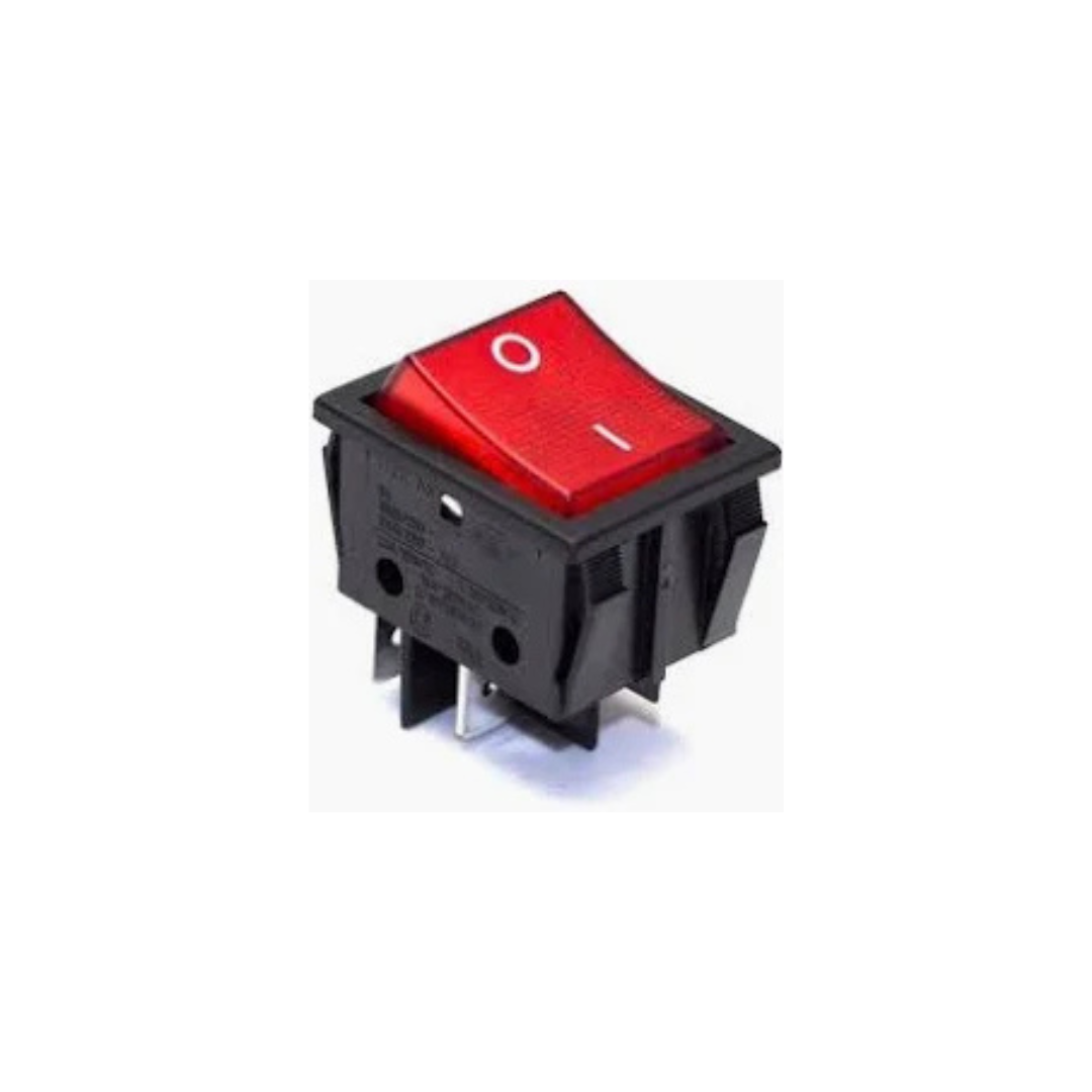 Pulsante da Pannello Rosso con Faston ON/OFF per Quadri Elettrici