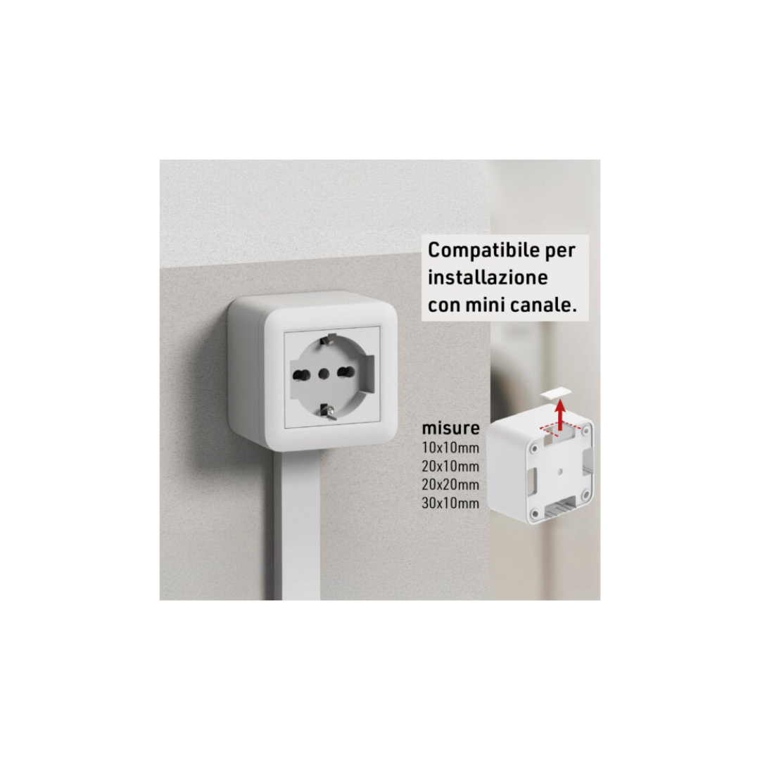 Presa Schuko Electraline FiXA da Parete Bianca – Installazione Superficiale
