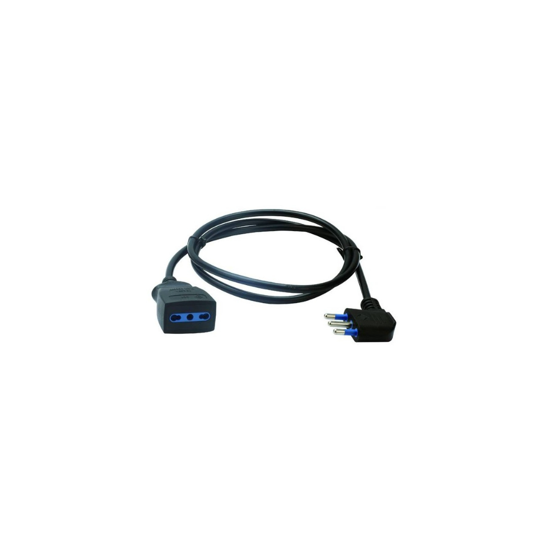 Prolunga Elettrica Nera 3 m con Spina 16A e Presa Bipasso 10/16A 2P+T – ECOVA 32089