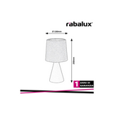 Lampada da Tavolo NALANI Blu in Ceramica e Velluto E14 Max 40W – Rabalux