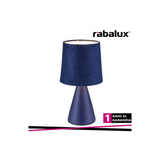 Lampada da Tavolo NALANI Blu in Ceramica e Velluto E14 Max 40W – Rabalux