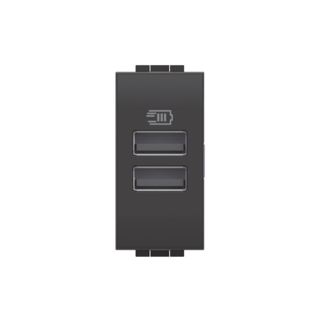 Caricatore USB  Bticino Living con 2 prese USB antracite L4191AA