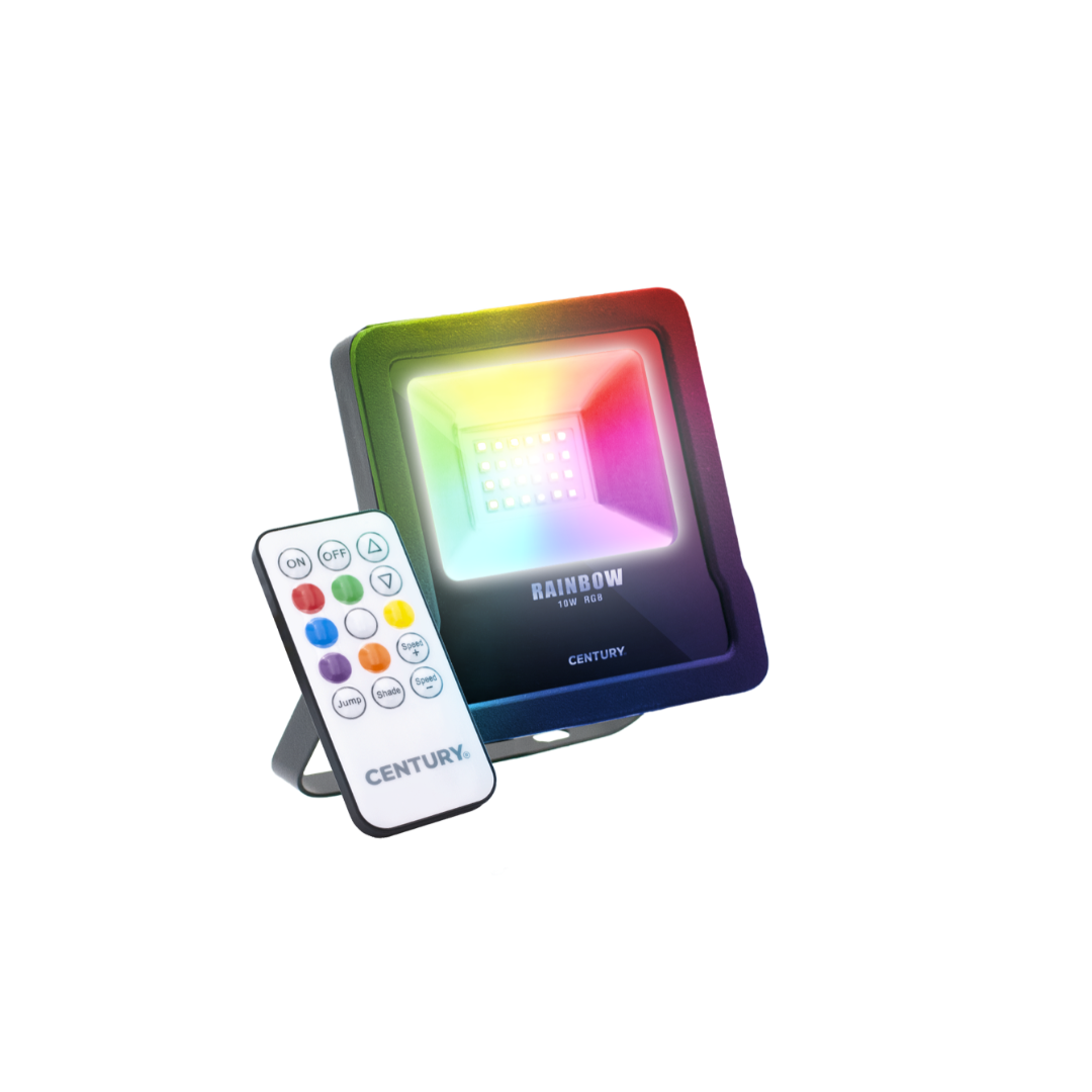 PROIETTORE LED RAINBOW NERO - 10W - RGB - Dimm. - IP65
