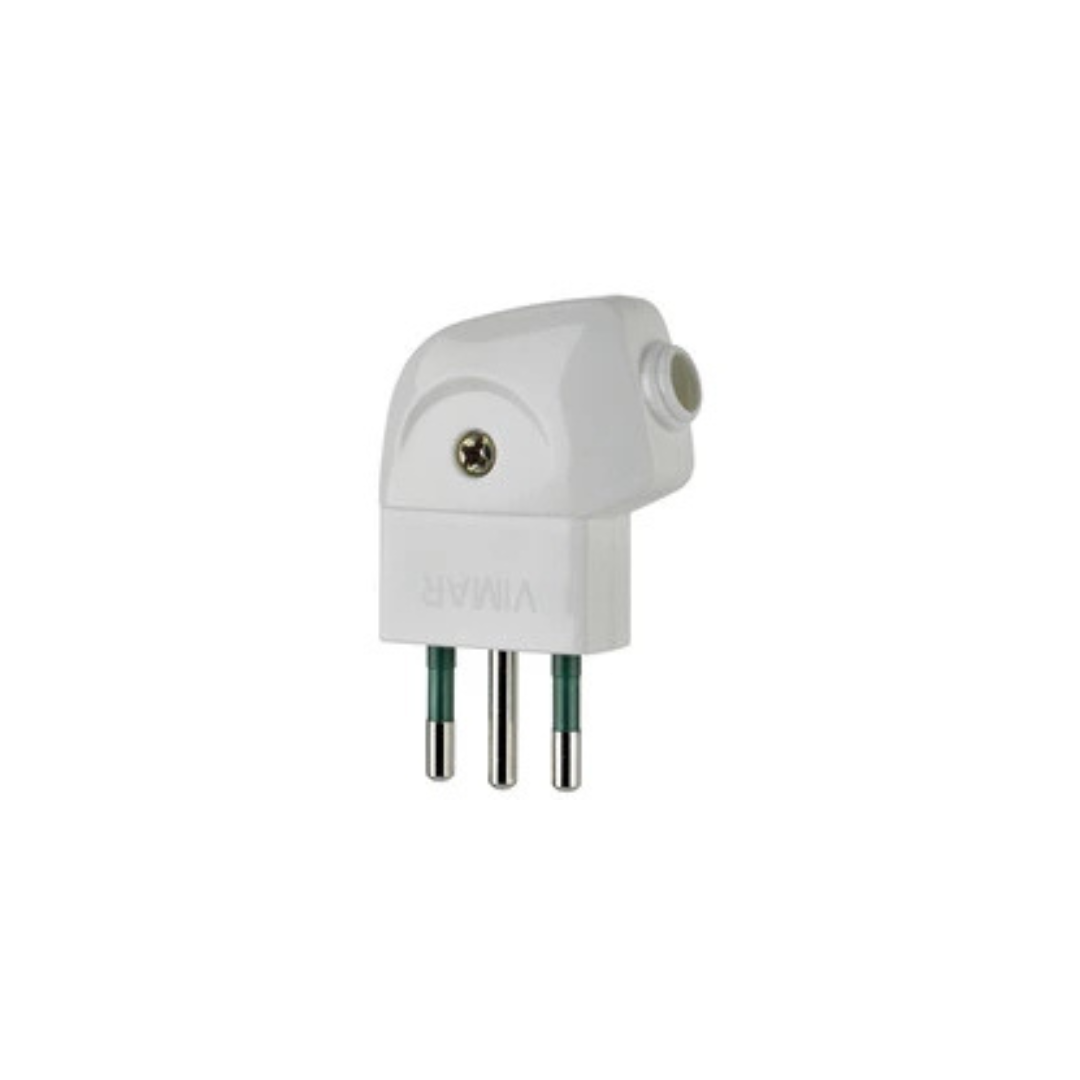 Spina 2P+T 10A S11 90° bianco