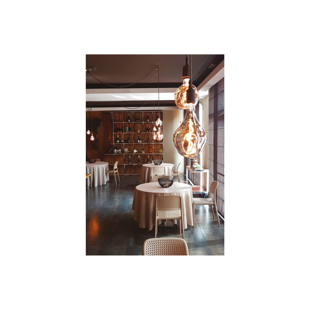 Lampadina LED Vintage Bumped Smoky Grey E27 700306.00L – Design Globo Irregolare Vetro Fumè