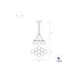 Lampada a Sospensione Pearl 9 Luci Bronzo 50W 3000K – Vivida SKU 0099.31.BZ