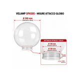 Lanterna Globo Opale Ø30 Velamp SPH300 – Lampada Sferica da Giardino Attacco E27