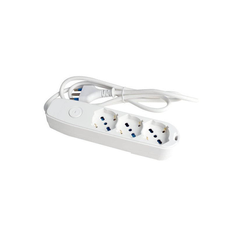 MULTIPRESA 3 USCITE UNIVERS. SP.16A CAVO MT.3 BIANCO