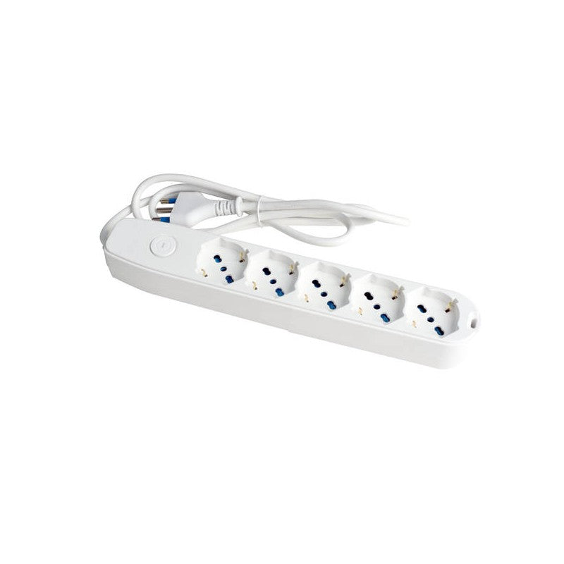 MULTIPRESA 5 USCITE UNIVERS. SP.16A CAVO MT.1.5 BIANCO