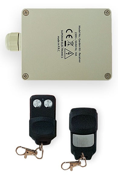 Kit ricevitore radio da esterni e 2 radio comandi. Autoapprendente 433.92hz SUPRK004