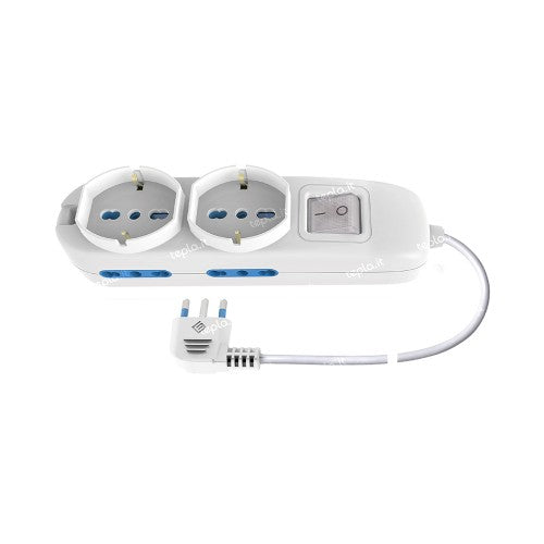 MULTIP 6 USCIT 2 UNIV 4 BIP10/16A INT SPINA16A CAVO1.5M 3500W IMQ BIANCA